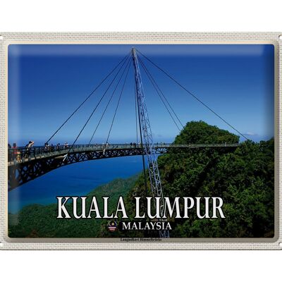 Targa in metallo da viaggio 40x30 cm Kuala Lumpur Malesia Langindkavi
