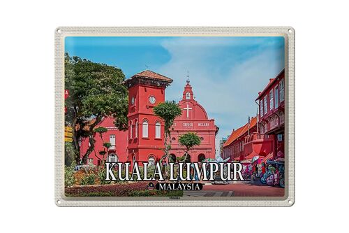 Blechschild Reise 40x30cm Kuala Lumpur Malaysia Malakka Stadt Kirche