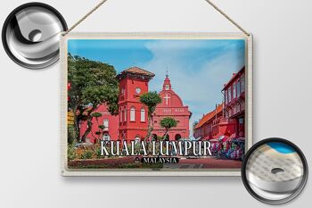 Panneau de voyage en étain, 40x30cm, Kuala Lumpur, malaisie, Malacca, église de la ville 2