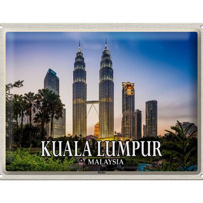 Cartel de chapa Travel 40x30cm Kuala Lumpur Malasia Skyline