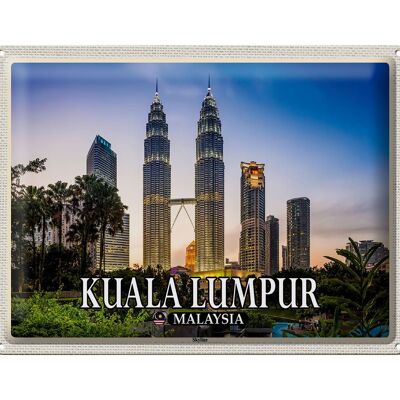 Blechschild Reise 40x30cm Kuala Lumpur Malaysia Skyline