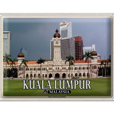 Targa in metallo da viaggio 40x30 cm Kuala Lumpur Sultan Abdul Building