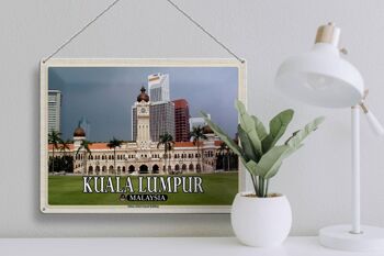 Panneau de voyage en étain, 40x30cm, bâtiment Sultan Abdul de Kuala Lumpur 3