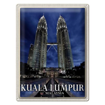 Blechschild Reise 30x40cm Kuala Lumpur Malaysia Petronas