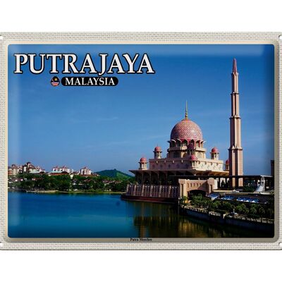 Cartel de chapa de viaje 40x30cm Putrajaya Malasia Mezquita Putra