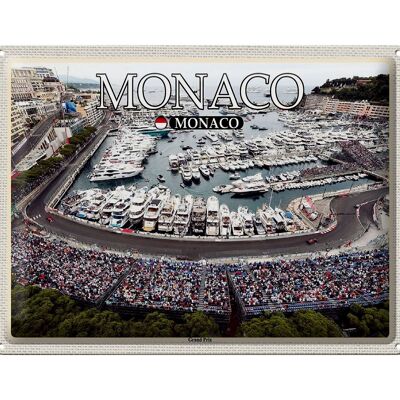 Cartel de chapa viaje 40x30cm Mónaco Gran Premio de Mónaco carreras