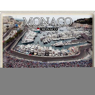Targa in metallo da viaggio 40x30 cm Monaco Gran Premio di Monaco