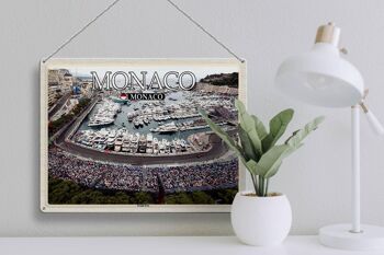 Plaque en tôle voyage 40x30cm Monaco Grand Prix de Monaco course 3