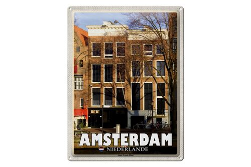 Blechschild Reise 30x40cm Amsterdam Niederlande Anne-Frank-Haus