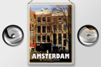 Panneau de voyage en étain, 30x40cm, Amsterdam, pays-bas, maison d'anne Frank 2