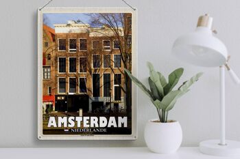 Panneau de voyage en étain, 30x40cm, Amsterdam, pays-bas, maison d'anne Frank 3