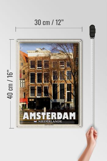 Panneau de voyage en étain, 30x40cm, Amsterdam, pays-bas, maison d'anne Frank 4