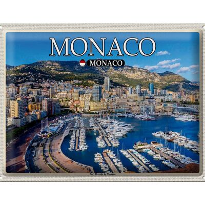 Cartel de chapa viaje 40x30cm Mónaco Puerto Hércules de Mónaco