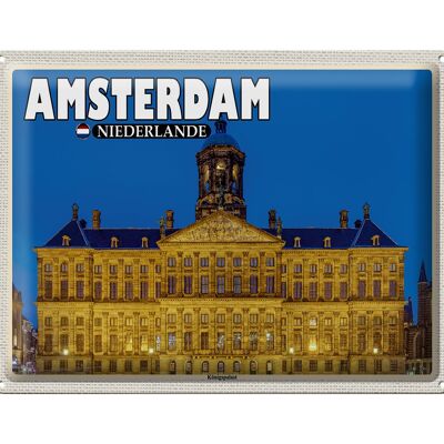 Cartel de chapa Travel 40x30cm Amsterdam Países Bajos Palacio Real