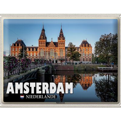 Cartel de chapa viaje 40x30cm Ámsterdam Países Bajos Rijksmuseum