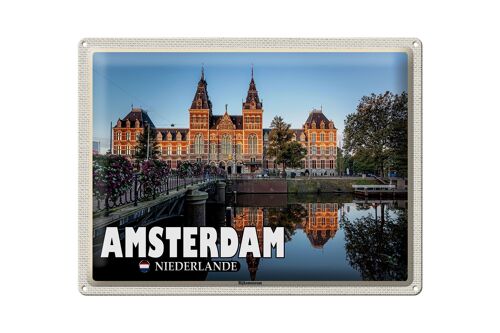 Blechschild Reise 40x30cm Amsterdam Niederlande Rijksmuseum