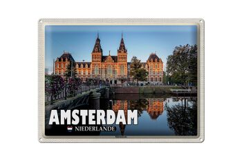 Panneau en étain voyage 40x30cm Amsterdam Pays-Bas Rijksmuseum 1