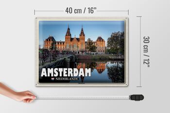 Panneau en étain voyage 40x30cm Amsterdam Pays-Bas Rijksmuseum 4