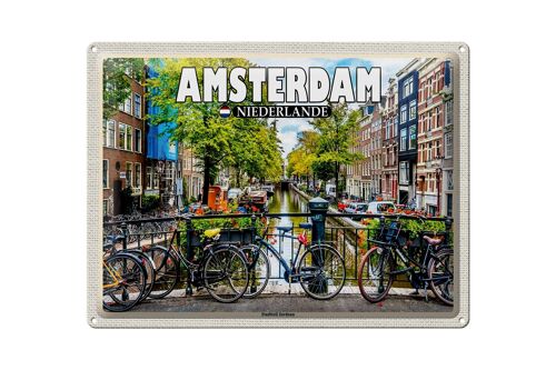 Blechschild Reise 40x30cm Amsterdam Niederlande Stadtteil Jordaan