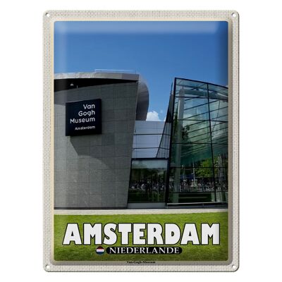 Targa in metallo da viaggio 30x40 cm Amsterdam Paesi Bassi Museo Van Gogh