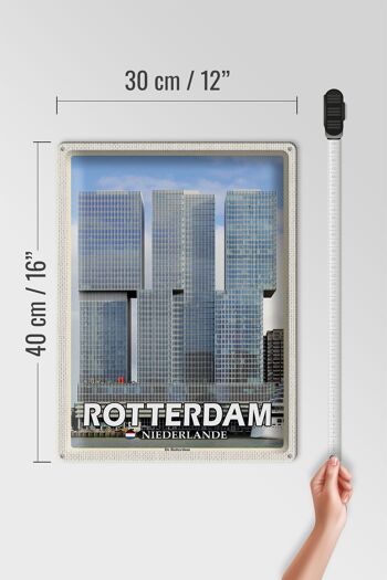 Signe en étain voyage 30x40cm Rotterdam pays-bas De Rotterdam 4