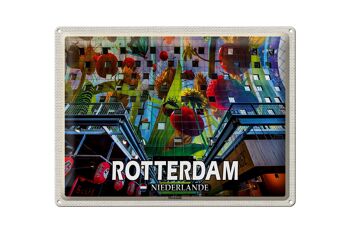 Plaque en tôle voyage 40x30cm Rotterdam Pays-Bas halle de marché 1