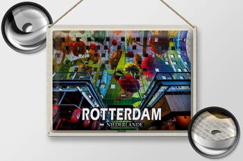 Plaque en tôle voyage 40x30cm Rotterdam Pays-Bas halle de marché 2