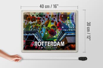 Plaque en tôle voyage 40x30cm Rotterdam Pays-Bas halle de marché 4