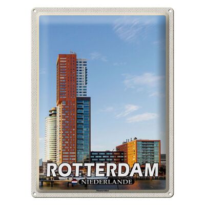 Cartel de chapa viaje 30x40cm Rotterdam Países Bajos Montevideo