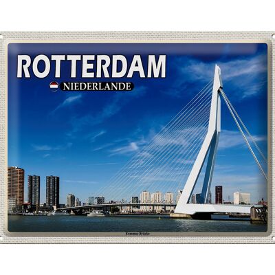 Blechschild Reise 40x30cm Rotterdam Niederlande Erasmus-Brücke