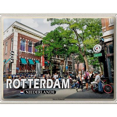 Plaque en tôle voyage 40x30cm Rotterdam Pays-Bas Witte de Withstraat