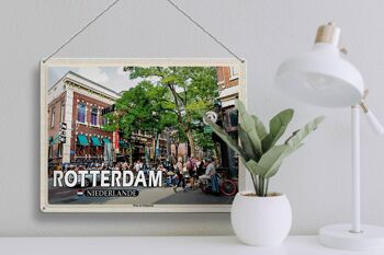 Plaque en tôle voyage 40x30cm Rotterdam Pays-Bas Witte de Withstraat 3