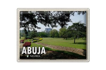 Panneau en étain voyage 40x30cm Abuja Nigeria Millenium Park 1
