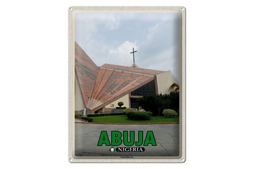 Blechschild Reise 30x40cm Abuja Nigeria Nationalkirche