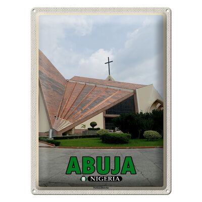 Cartel de chapa de viaje 30x40cm Iglesia Nacional de Abuja Nigeria