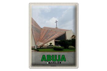 Panneau de voyage en étain, 30x40cm, église nationale d'abuja Nigeria 1