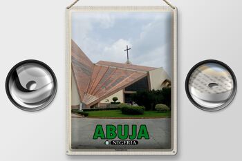 Panneau de voyage en étain, 30x40cm, église nationale d'abuja Nigeria 2