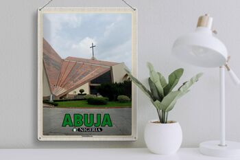 Panneau de voyage en étain, 30x40cm, église nationale d'abuja Nigeria 3