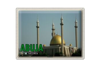 Panneau de voyage en étain, 40x30cm, mosquée nationale d'abuja Nigeria 1