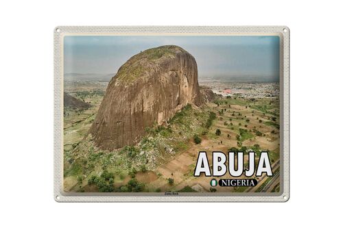 Blechschild Reise 40x30cm Abuja Nigeria Zuma Rock Felsformation