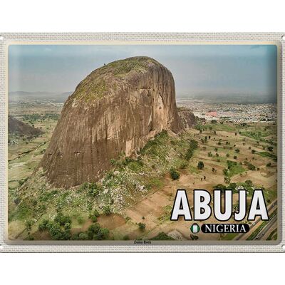 Blechschild Reise 40x30cm Abuja Nigeria Zuma Rock Felsformation