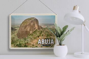 Signe en étain voyage 40x30cm, Abuja Nigeria Zuma Rock Formation rocheuse 3