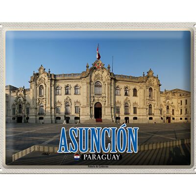 Cartel de chapa viaje 40x30cm Asunción Paraguay Palacio de Gobierno