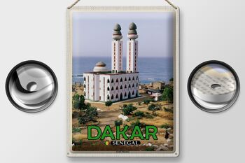 Plaque de voyage en étain, 30x40cm, grande mosquée de Dakar, sénégal 2