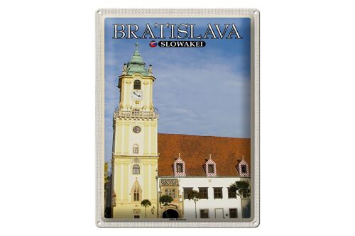 Blechschild Reise 30x40cm Bratislava Slowakei Altes Rathaus