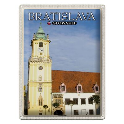 Blechschild Reise 30x40cm Bratislava Slowakei Altes Rathaus