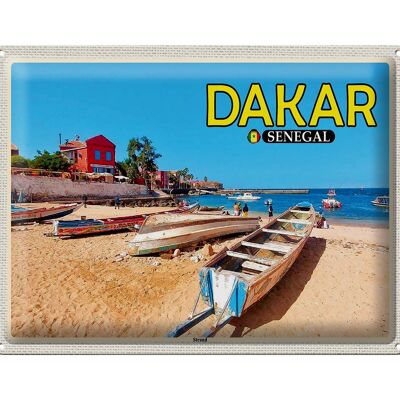 Cartel de chapa de viaje 40x30cm Dakar Senegal playa mar vacaciones