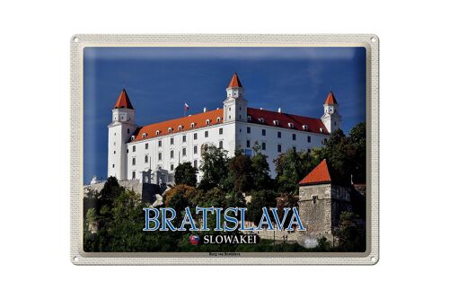 Blechschild Reise 40x30cm Bratislava Slowakei Burg von Bratislava