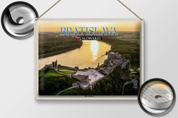 Panneau en étain de voyage, 40x30cm, château de Bratislava, slovaquie, par Devin 2