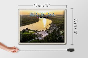 Panneau en étain de voyage, 40x30cm, château de Bratislava, slovaquie, par Devin 4